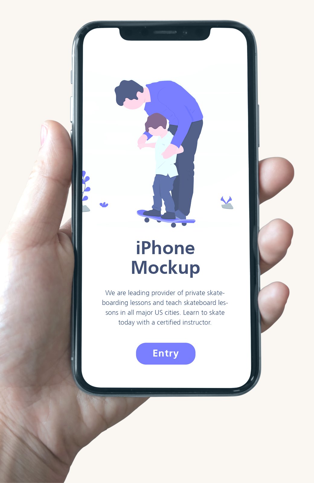 うちなー行事帳を開いたiPhoneを、手で持っているところ