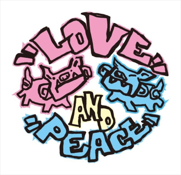 プライベートイラスト「LOVE & PEACE with シーサー」