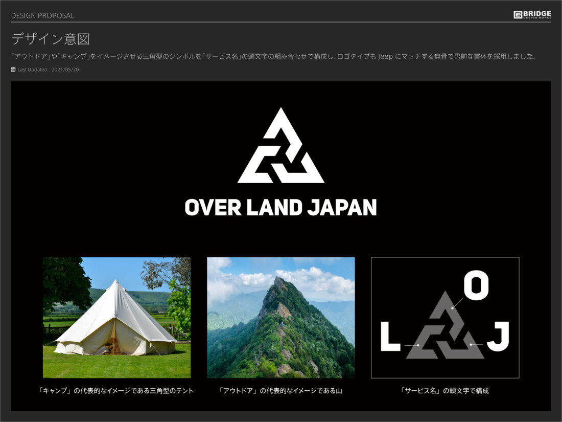 OVER LAND JAPAN ロゴデザイン 提案イメージ