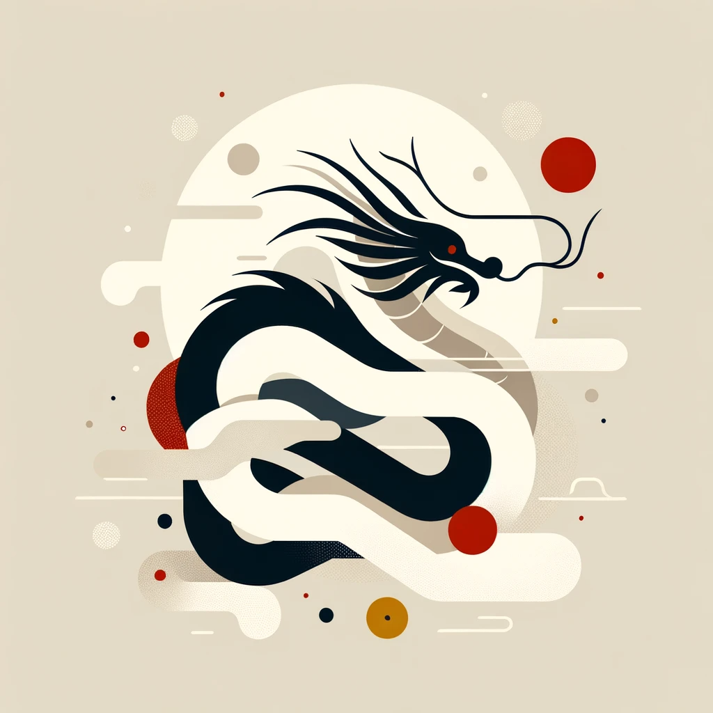 DALL·E 2023-12-01 17.49.09 - Minimalistic and elegant illustration for a design firm's New Year announcement, incorporating a dragon to represent the Year of the Dragon in 2024. T