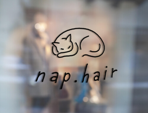 店舗ロゴデザイン＆店舗看板デザイン：美容室 nap.hair
